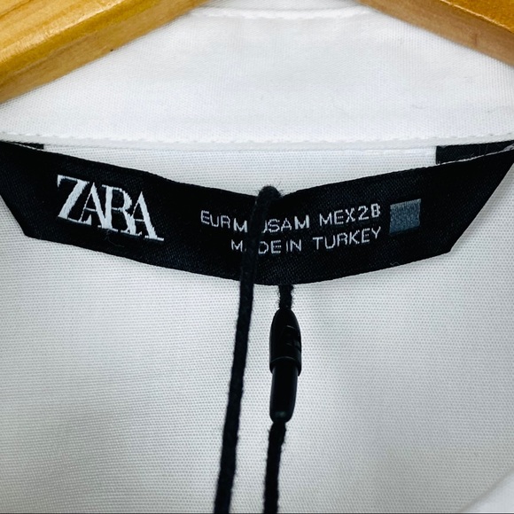 ZARA Frilly Exaggerated Ruffle Sleeve Poplin Button Down Cotton Pirate Blouse - Picture 12 of 13